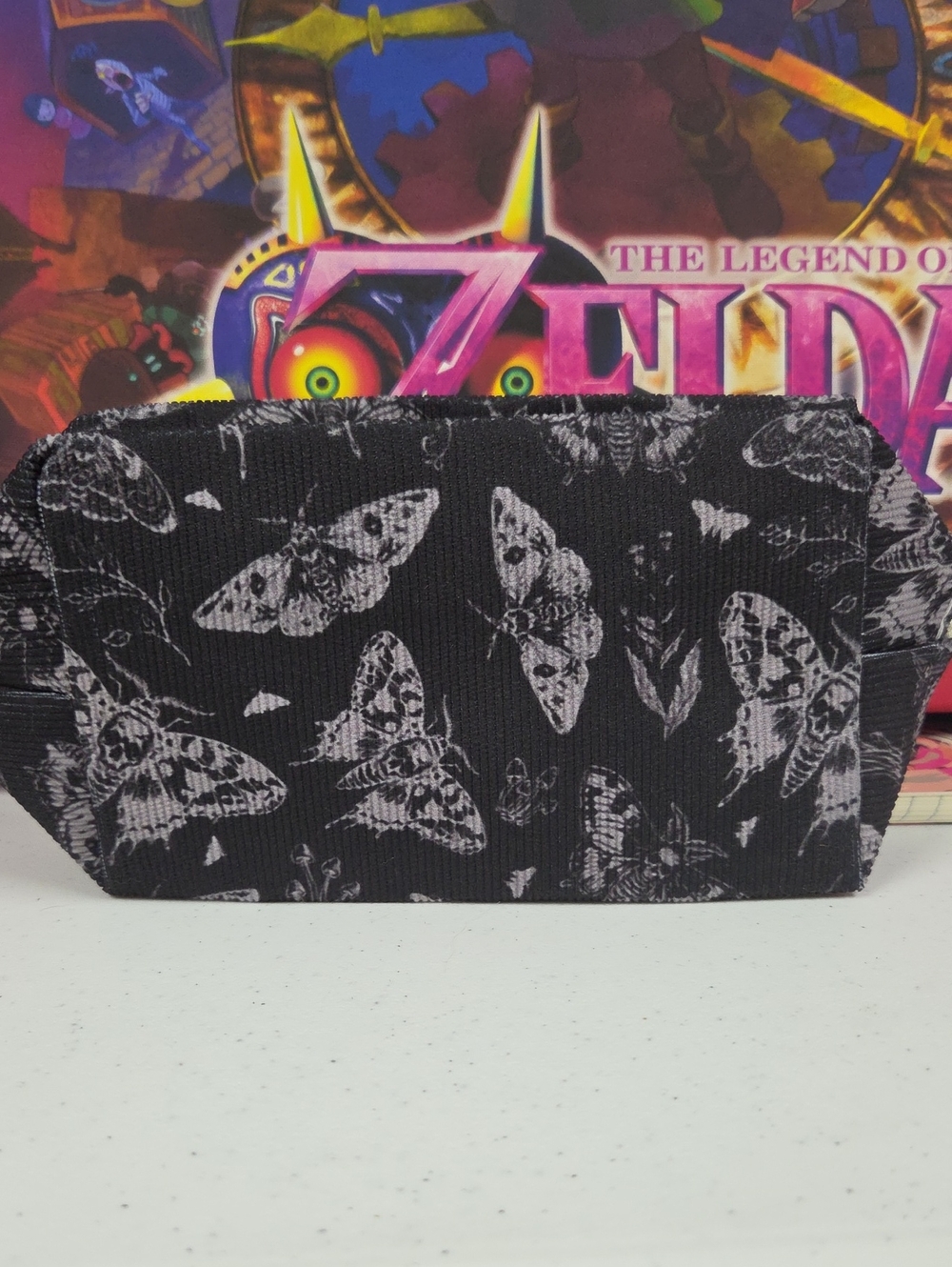 Butterfly Print Black Cosmetic Pouch